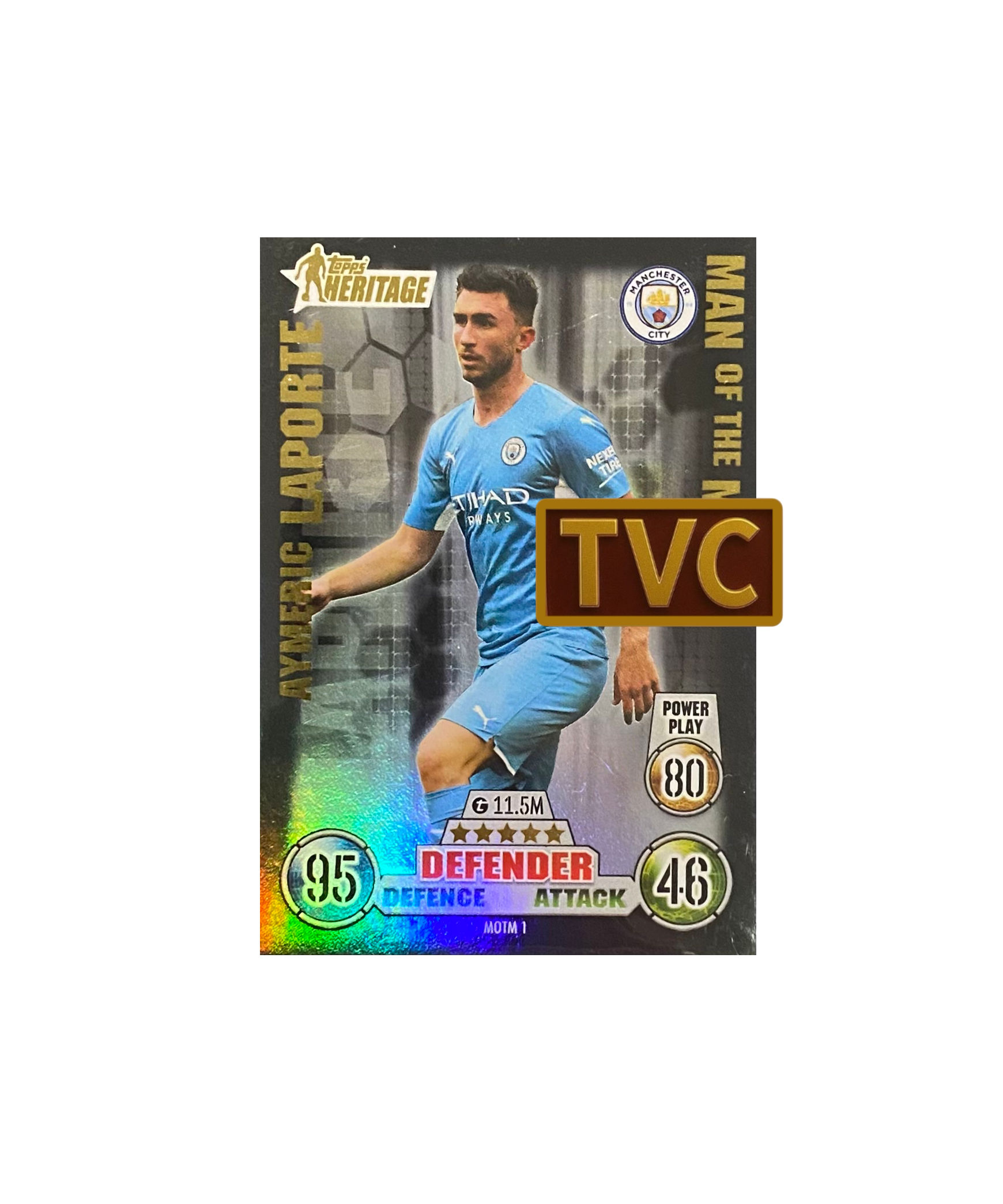 2021-22 Topps Heritage Match Attax Man of the Match #MOTM-1 Aymeric Laporte
