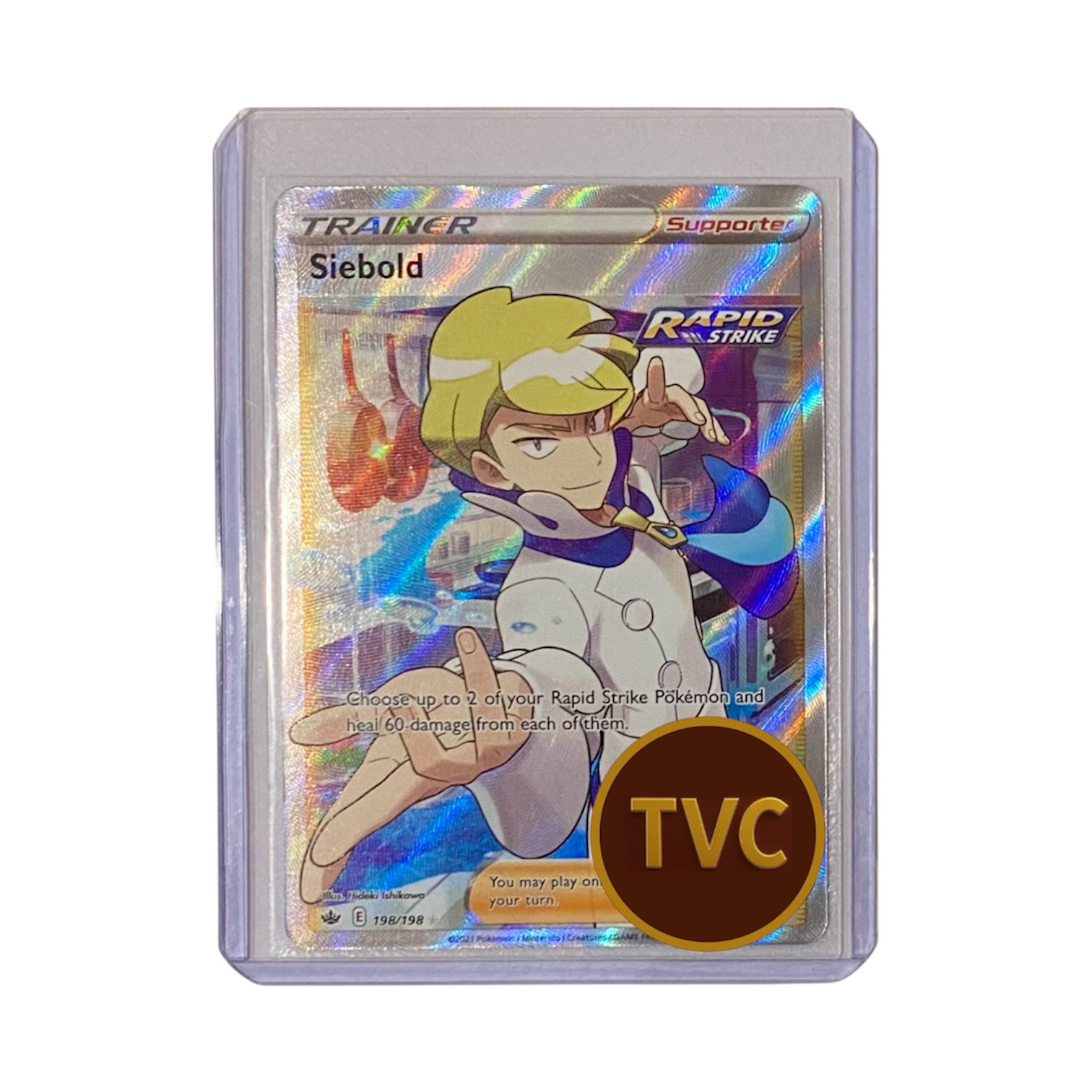 Pokémon single card featuring a male character