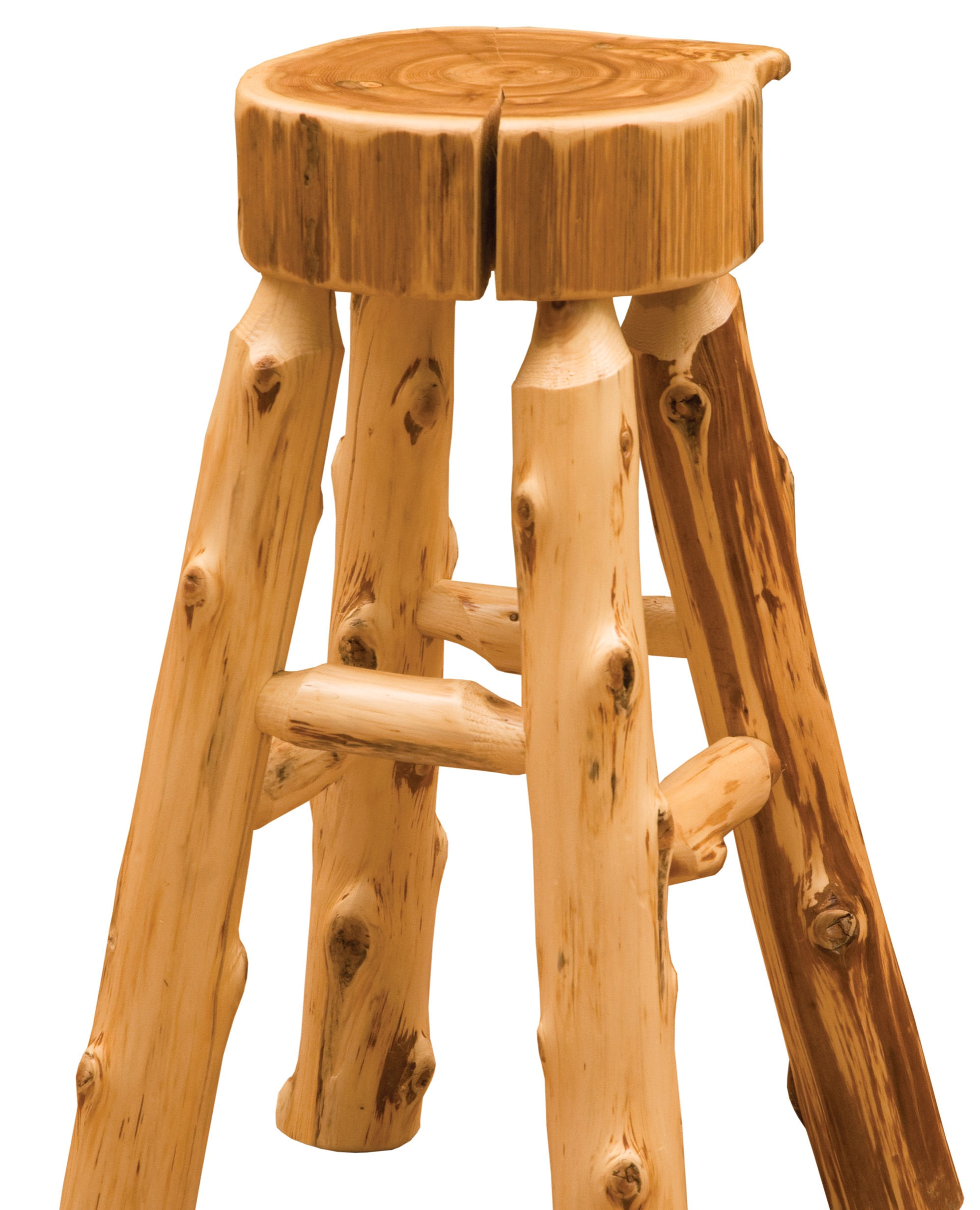 Cedar Log Slab Barstool
