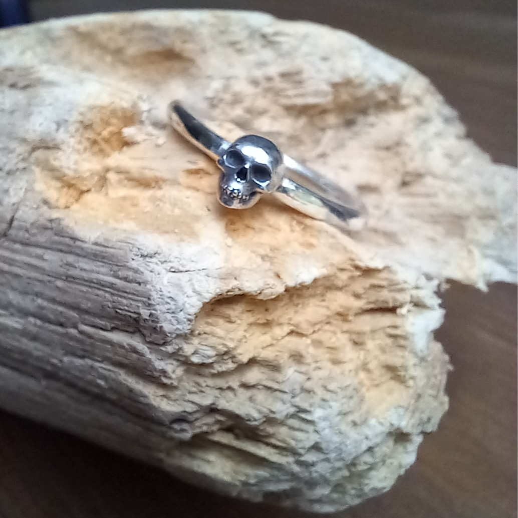 Sterling Silver Skull Stacking Ring
