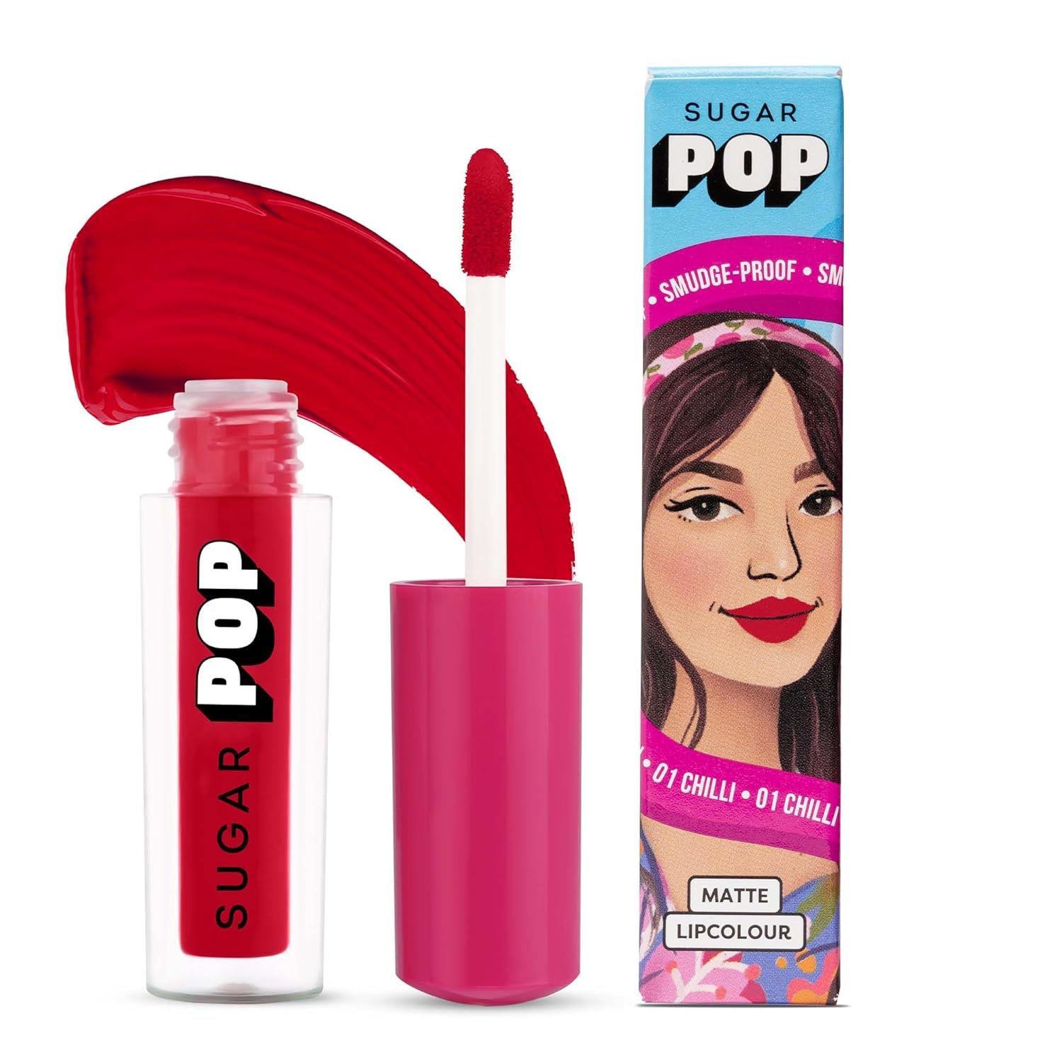 SUGAR POP Matte Lipcolour - 01 Chilli (Cherry Red) – 1.6 ml