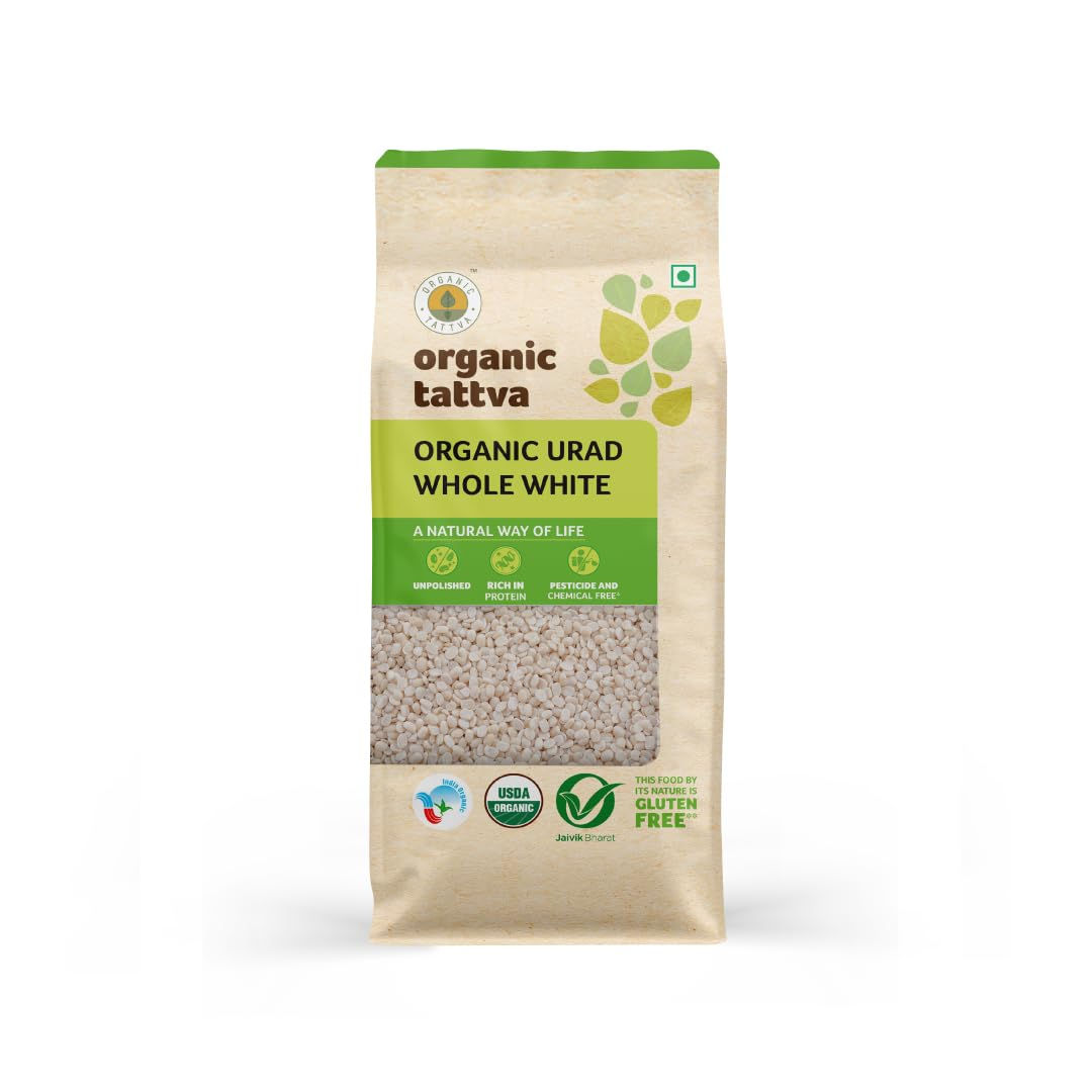 Organic Tattva Urad Dal Whole White, 500g