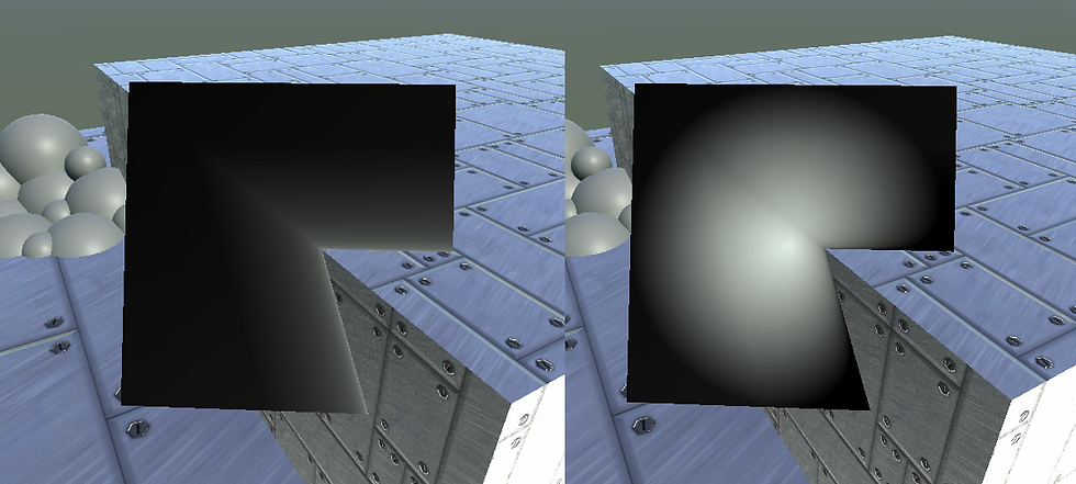 Scene Depth Gradient Subtracting From Circle Gradient.