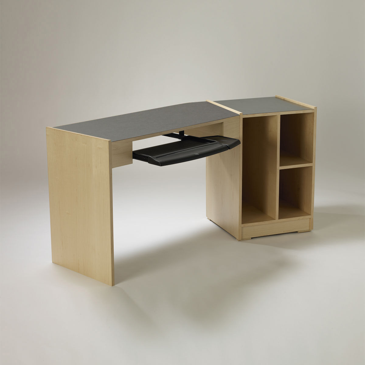 Single Angled Desk with Taboret