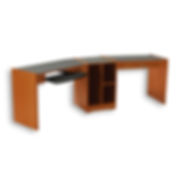 Double Angled Desk with Taboret - Contemporary