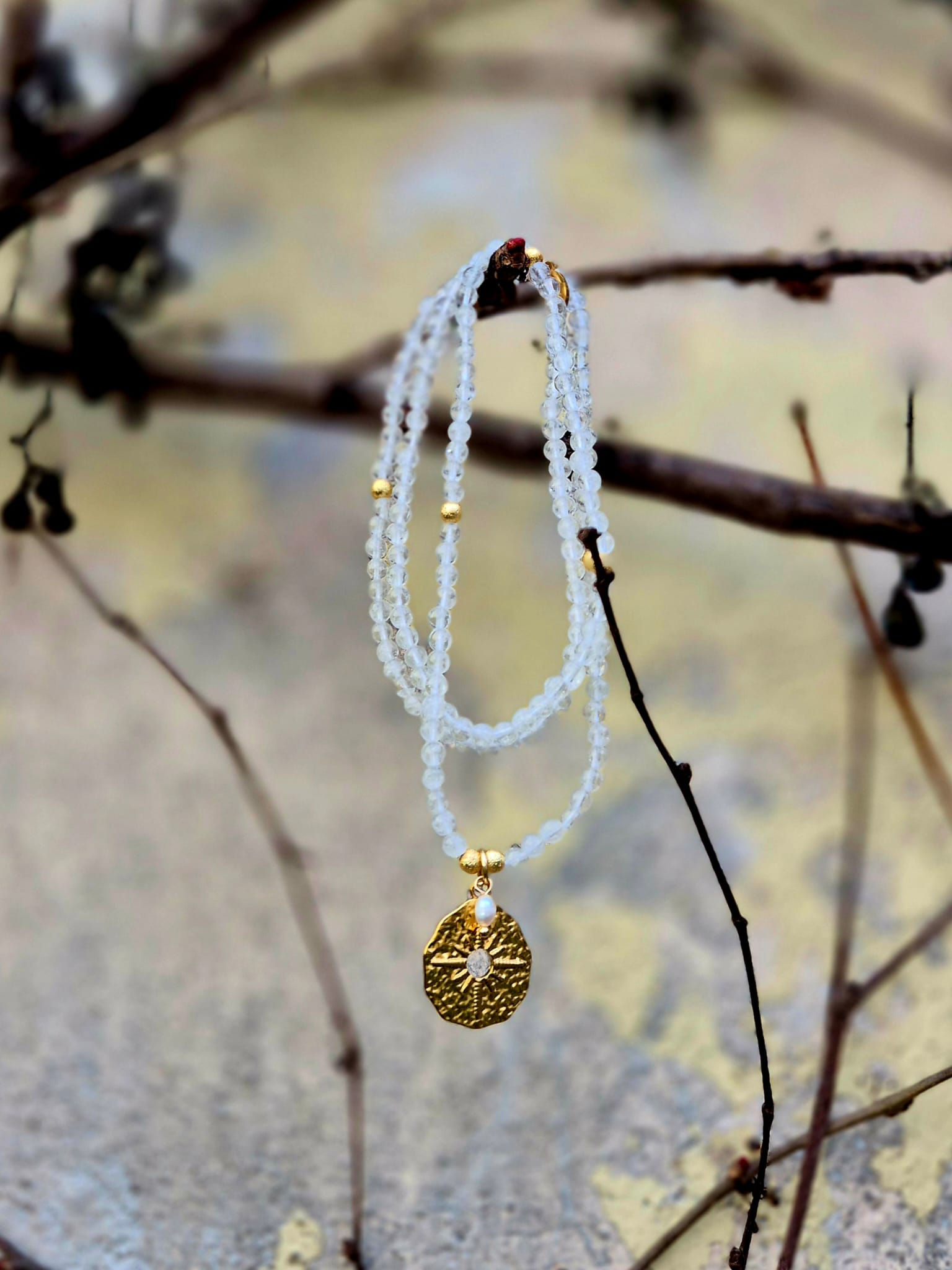 TOUCH OF ANGELS NECKLACE - Clear Quartz