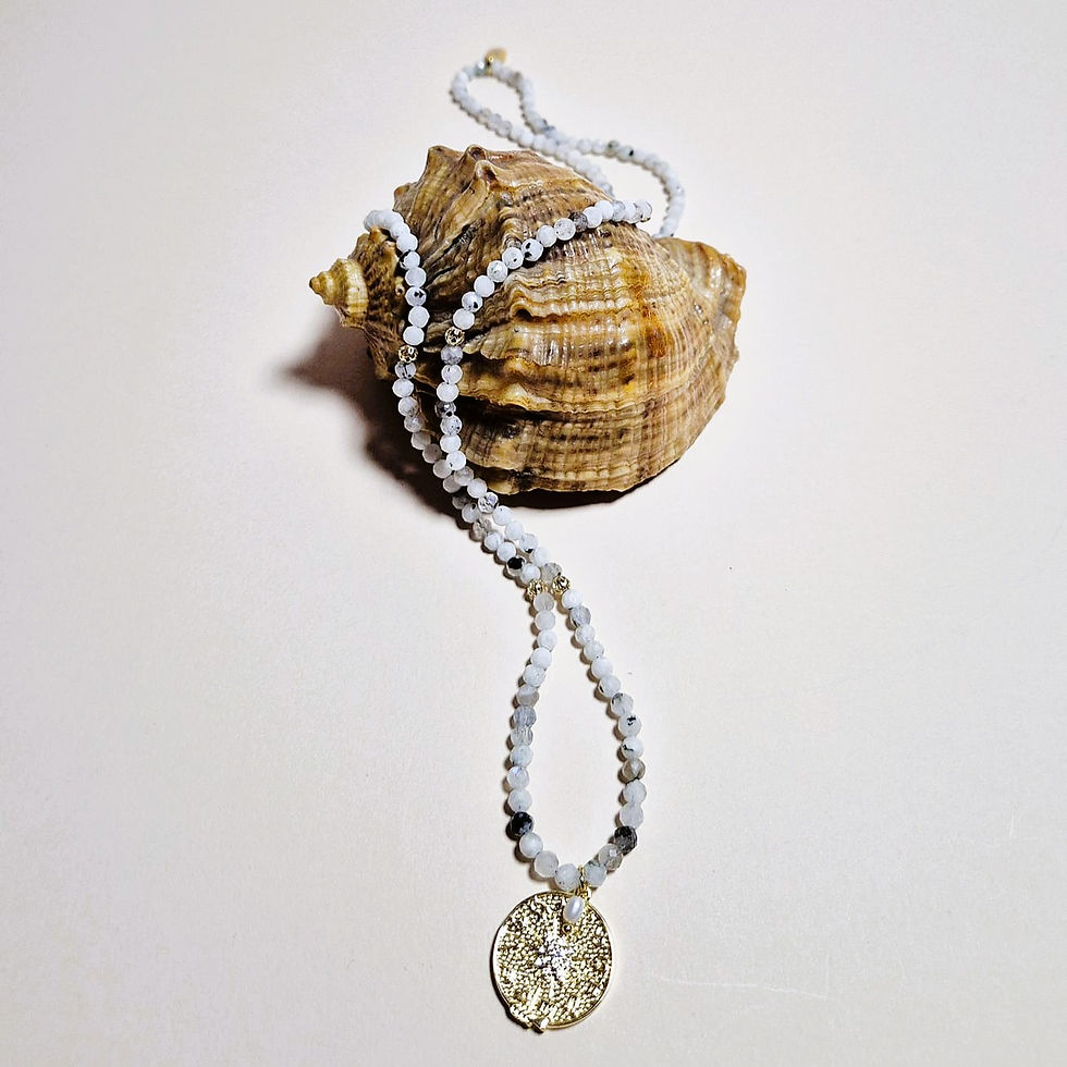 Thumbnail: TOUCH OF ANGELS NECKLACE - Snow Moonstone