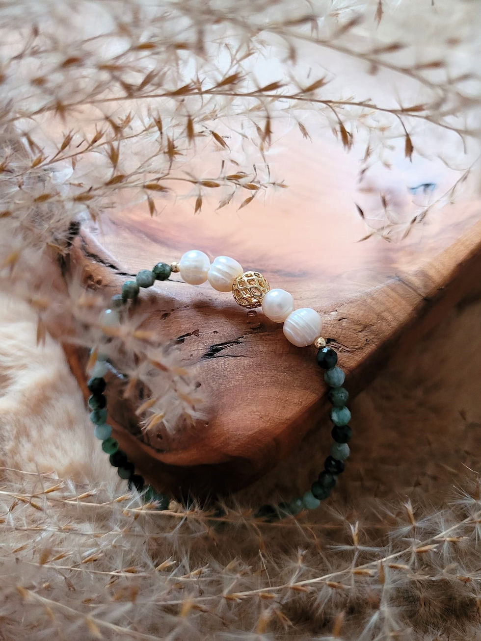 Thumbnail: TOUCH OF ANGELS BRACELET - Smaragd