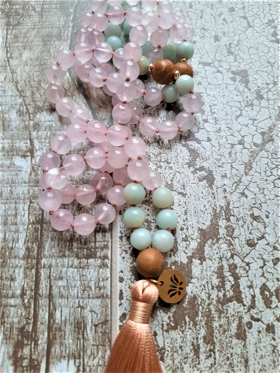 Thumbnail: JAPA MALA BEIGE ROSE *I Am Love And Hope*