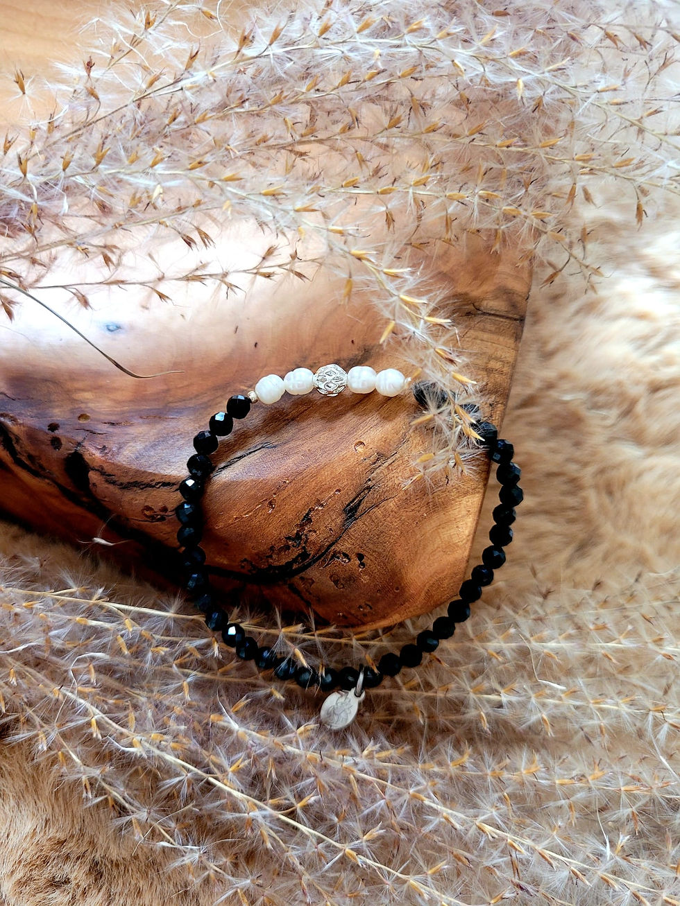 Thumbnail: TOUCH OF ANGELS BRACELET - Black Tourmaline