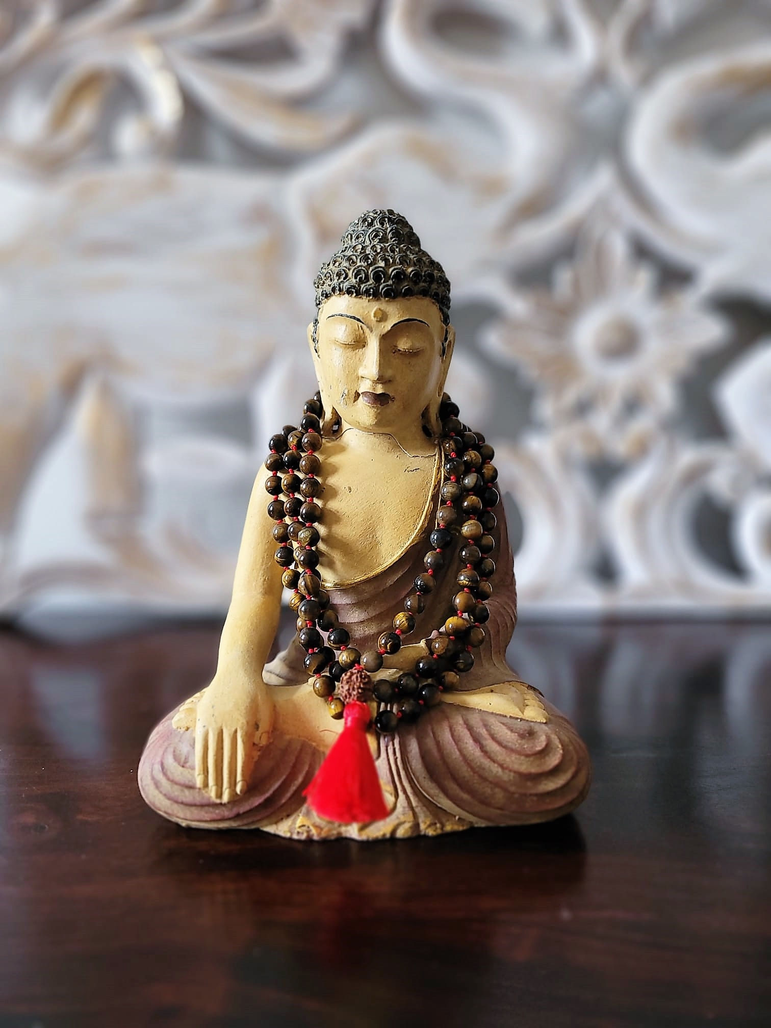 JAPA MALA RED TIGER *I Am Courage & Energy*