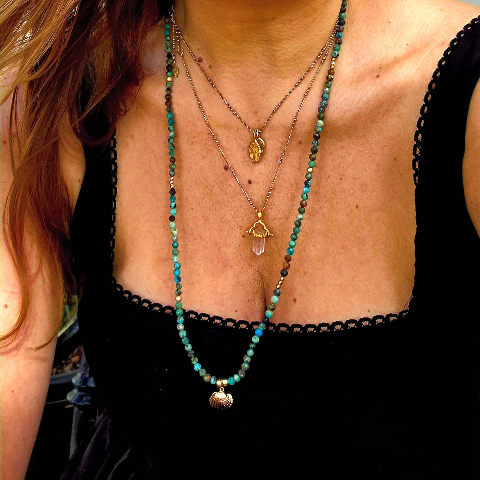 TOUCH OF ANGELS NECKLACE - Turquoise Hubei