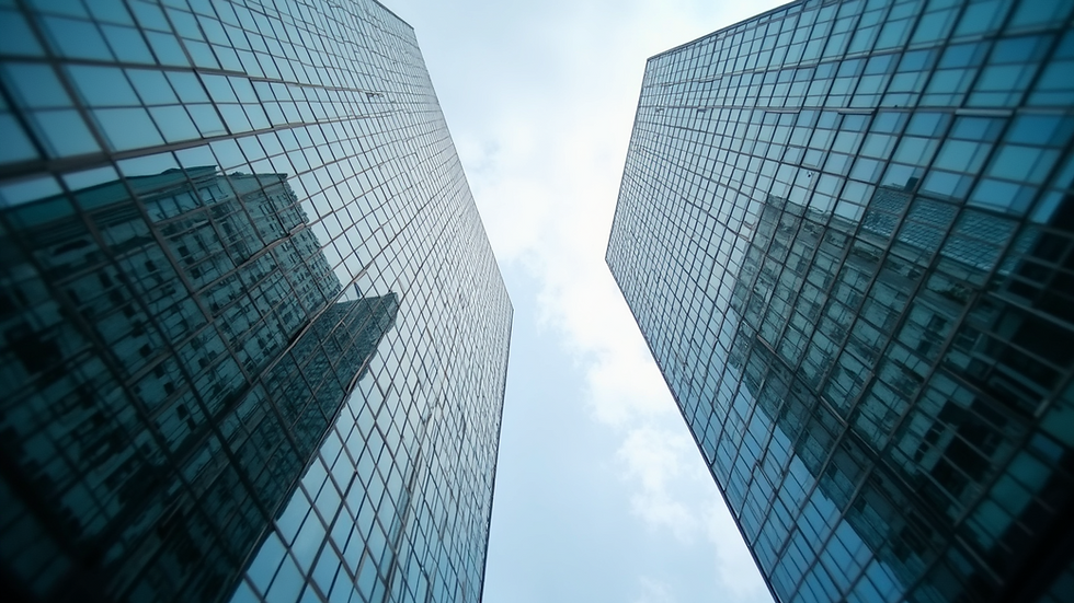 Eye-level view of a modern office building representing corporate executive environment