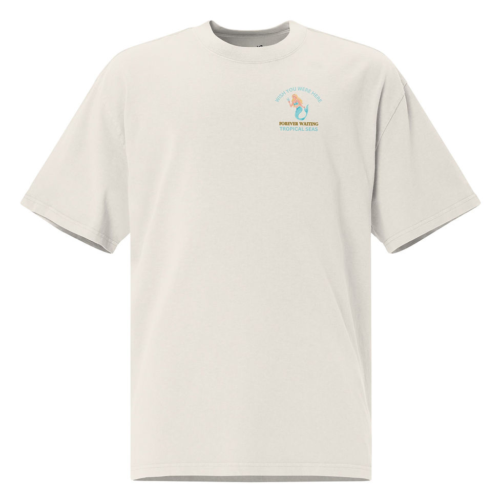 Miniatura: Oversized Waiting Mermaid Faded t-shirt