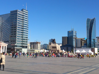 Ulaanbaatar city skyline, modern skyscrapers, Mongolia, 2014