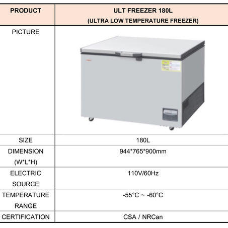 ULTRA LOW TEMPERATURE FREEZER now available