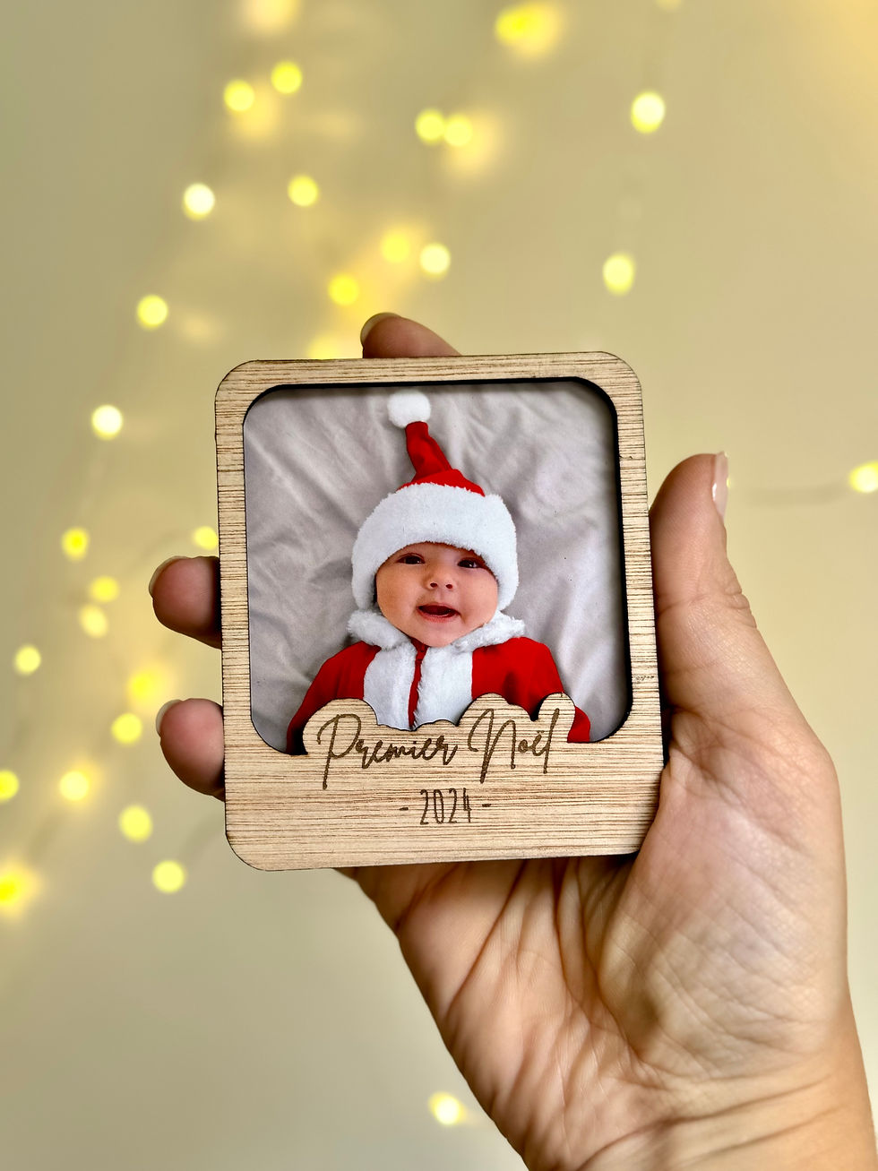 Miniature : Le porte photo magnétique en bois gravé