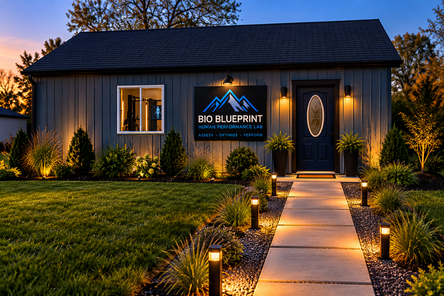 Conceptual exterior visualization of Bio Blueprint Human Performance Lab