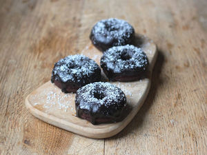 Chocolate Coconut Fudge Donuts