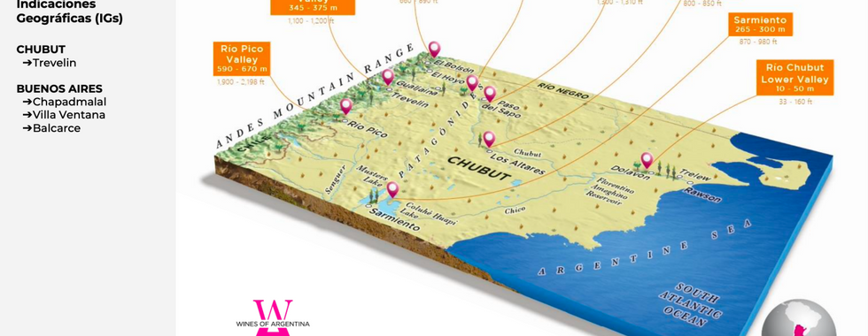 Mapa Argentina región Patagonia y Atlántica 2