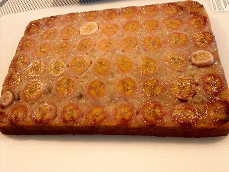 Upside Down Banana Cake - Eggless Version