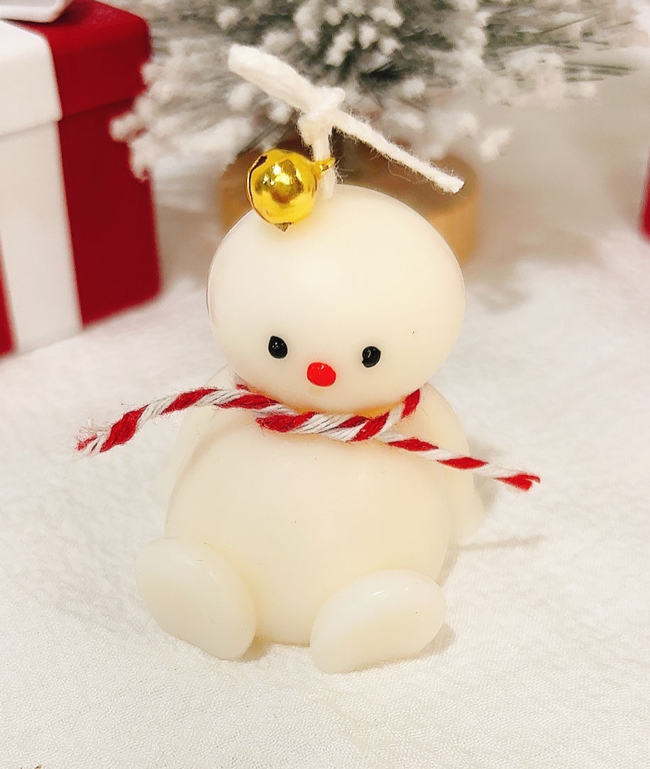 Thumbnail: Hand-Poured Snowman Candle: Christmas Home Decor, Soy Wax