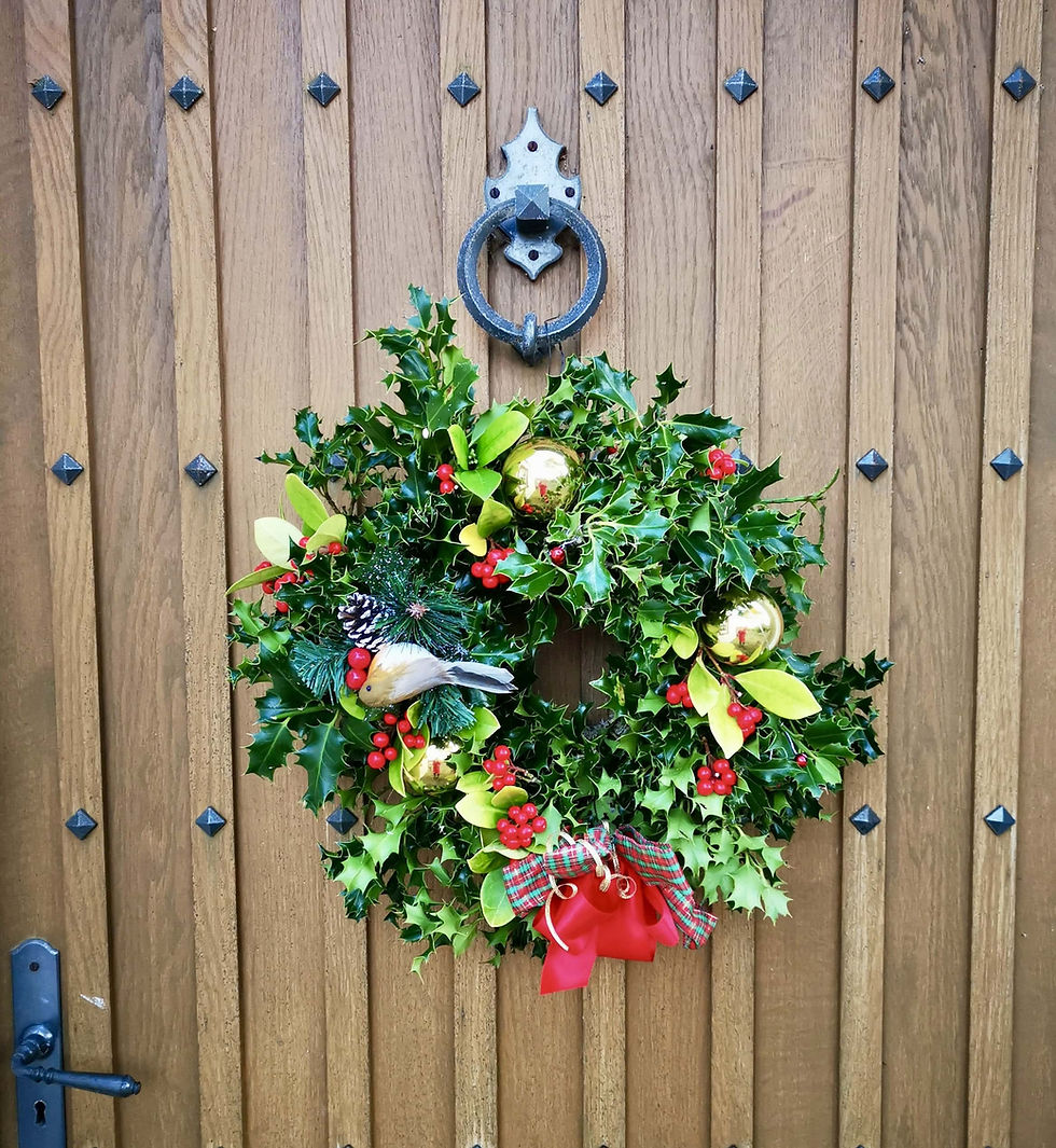 Christmas wreath at Bowden House B&B 2022