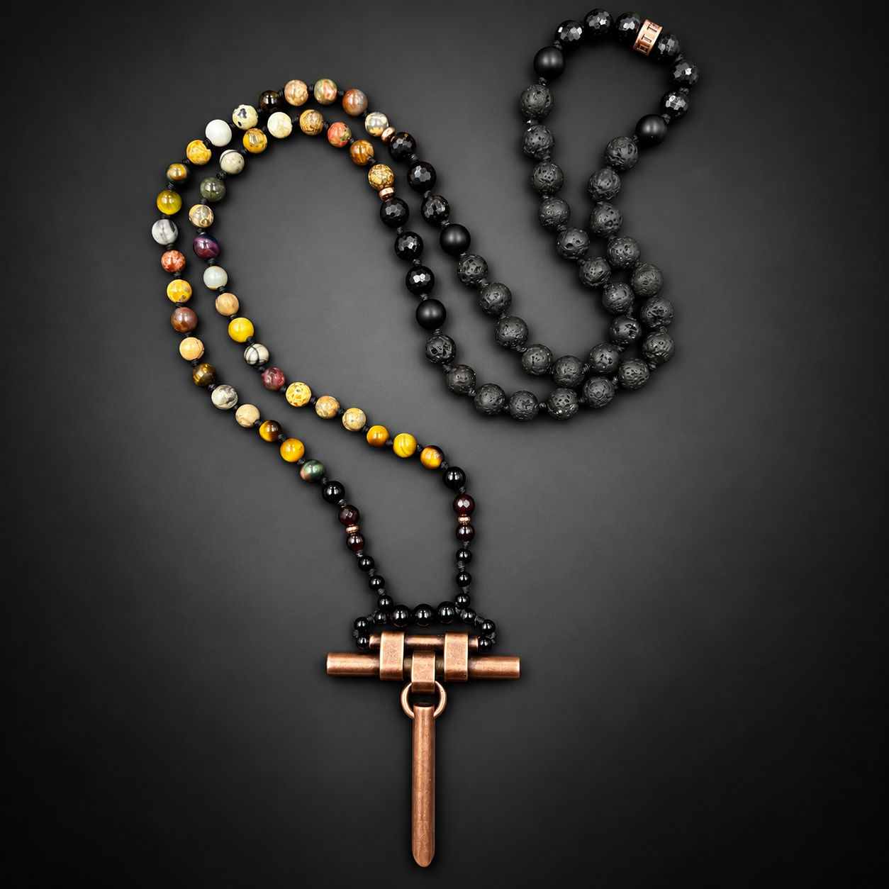 Tiny T Totem mala / almond glow