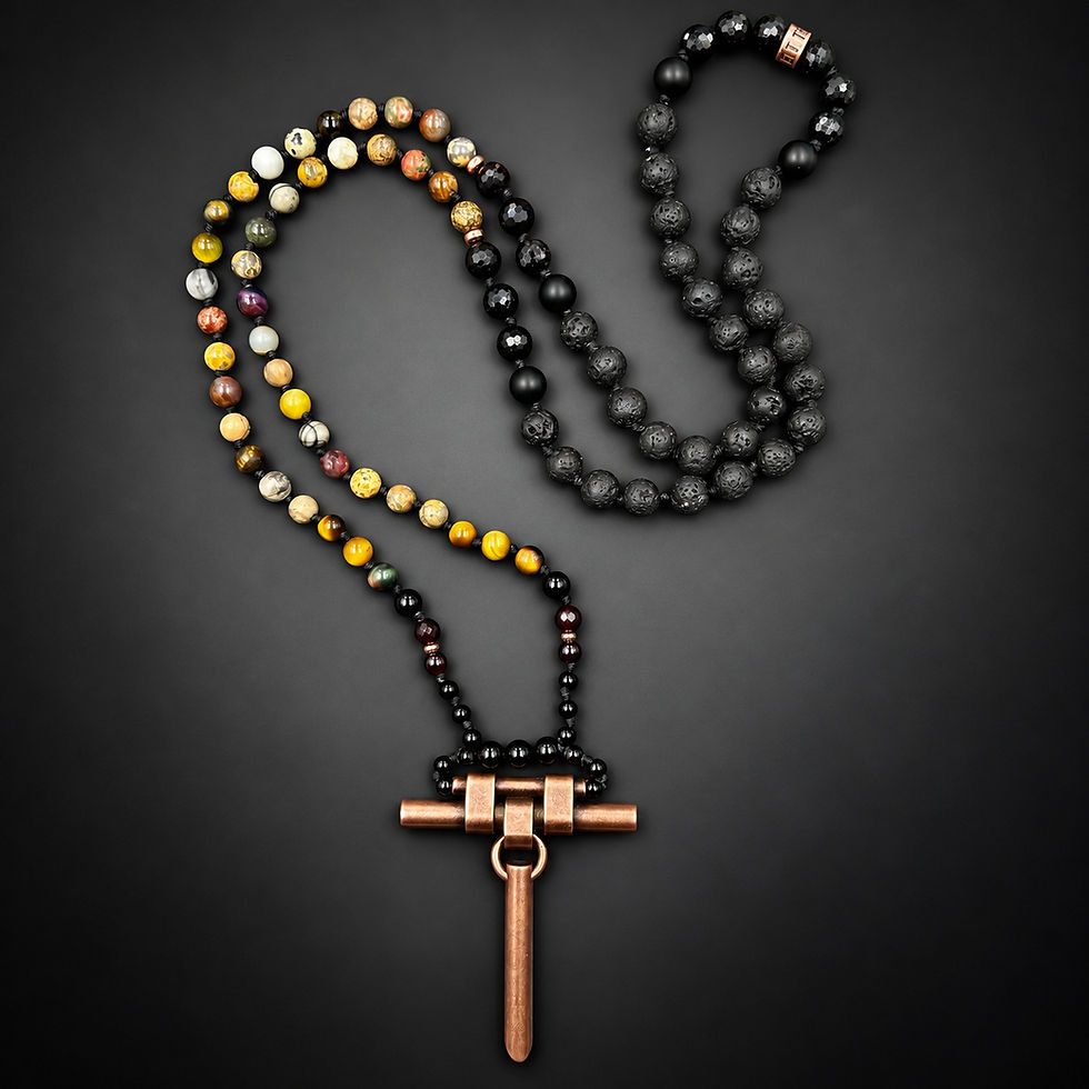 Thumbnail: Tiny T Totem mala / almond glow 