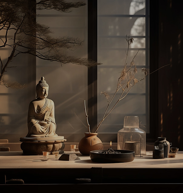 Zen Buddha Statur, ein Zeichen für Ruhe und Gelassenheit