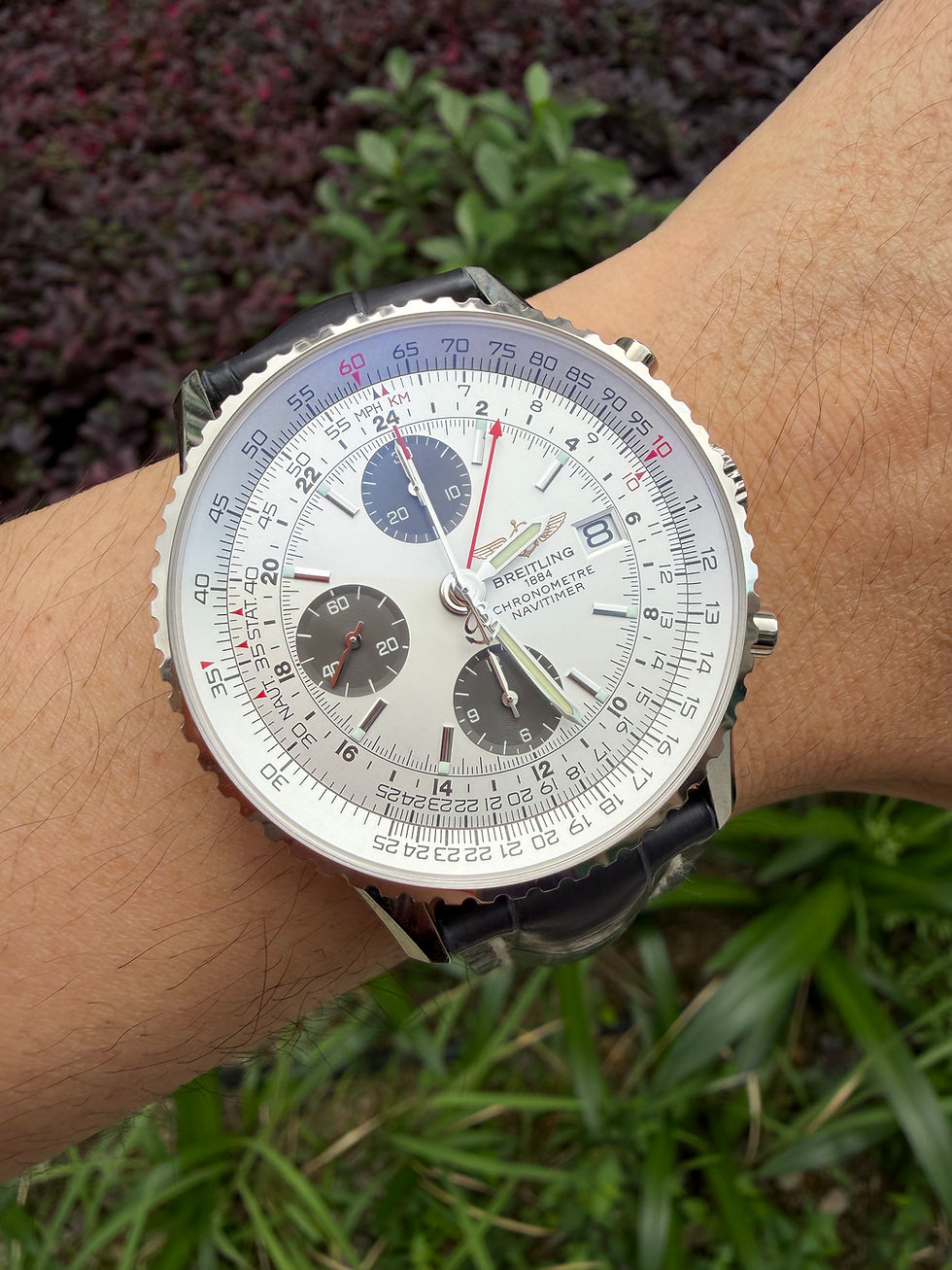 縮圖：罕有18K 白金 Breitling Navitimer GMT日本限量版J24324