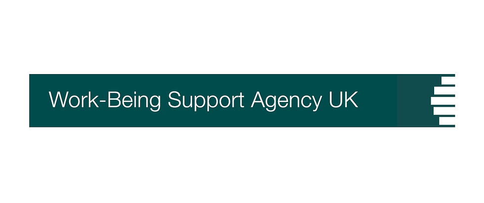 Work-being Support Agency logo. Company name in white text on a green background