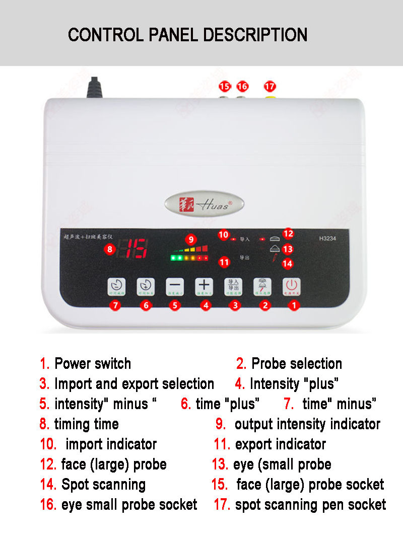 Miniatura: NEW Ultrasonic Face Massager Beauty Device Facial Body Massage Tools Pain Therap