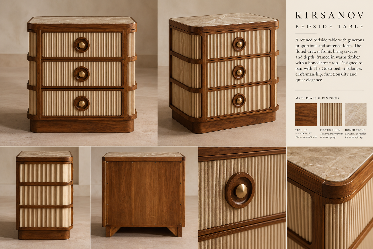 Mayfair Tall Bedside Table design panel