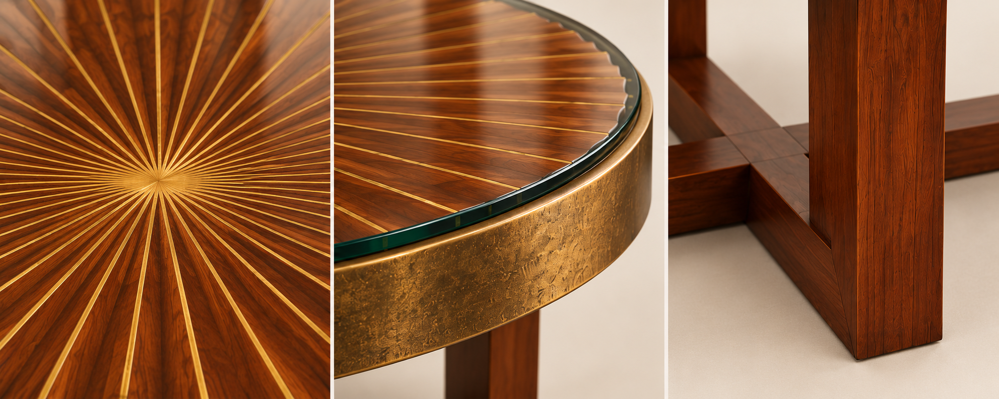 Sunburst Coffee Table material and construction details