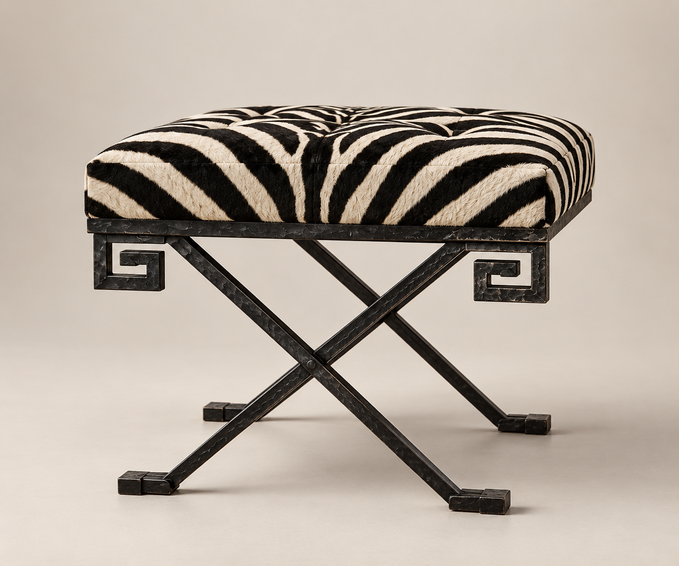 Zebra Campaign Stool detail