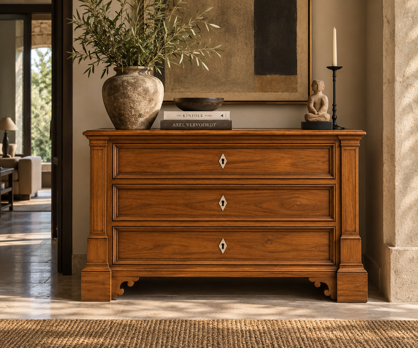 Bologna Teak Chest of Drawers in a contemporary interior