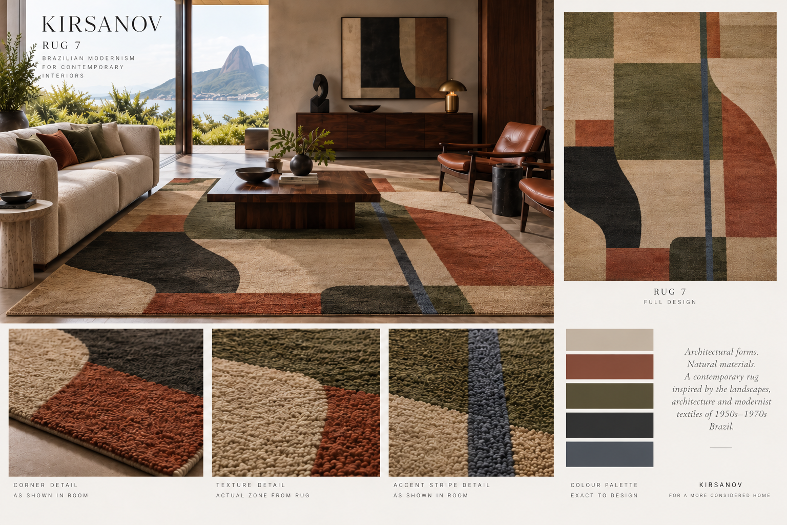 KIRSANOV Rug 7 editorial panel and weaving detail images