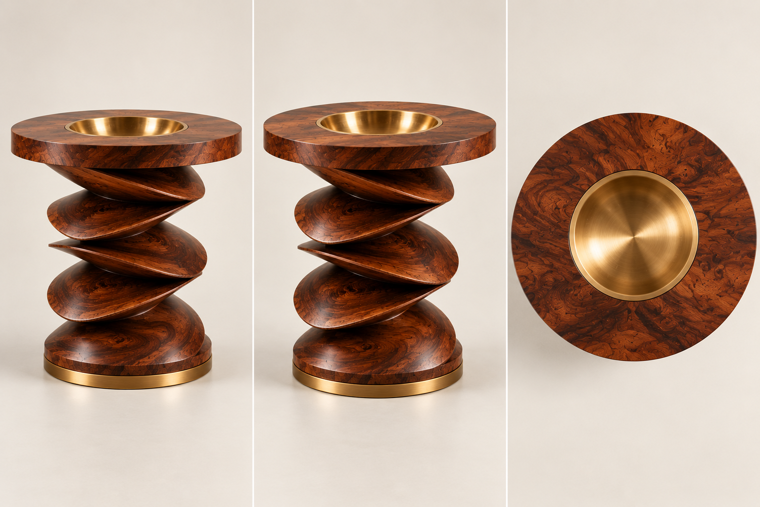 Sculpted Spiral Side Table details