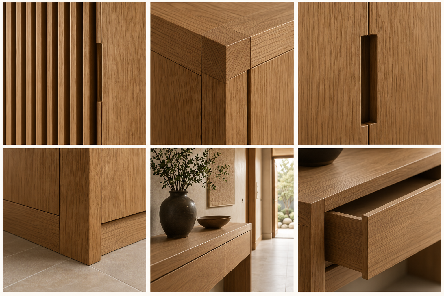 Oak joinery and drawer details