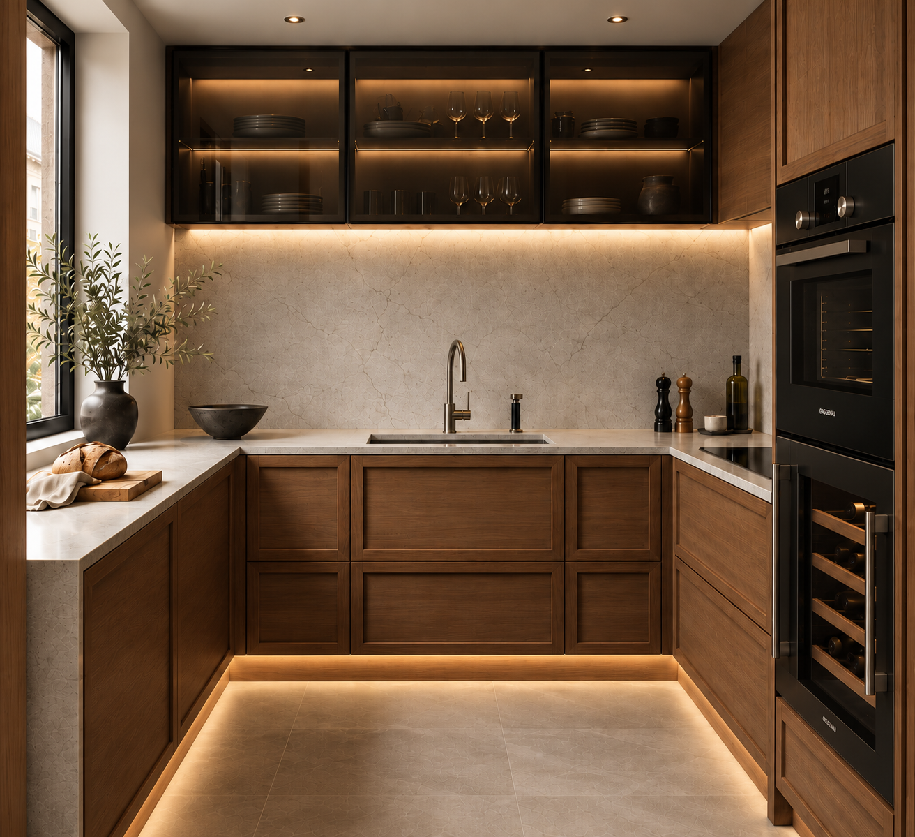Apartment fitted kitchen main view