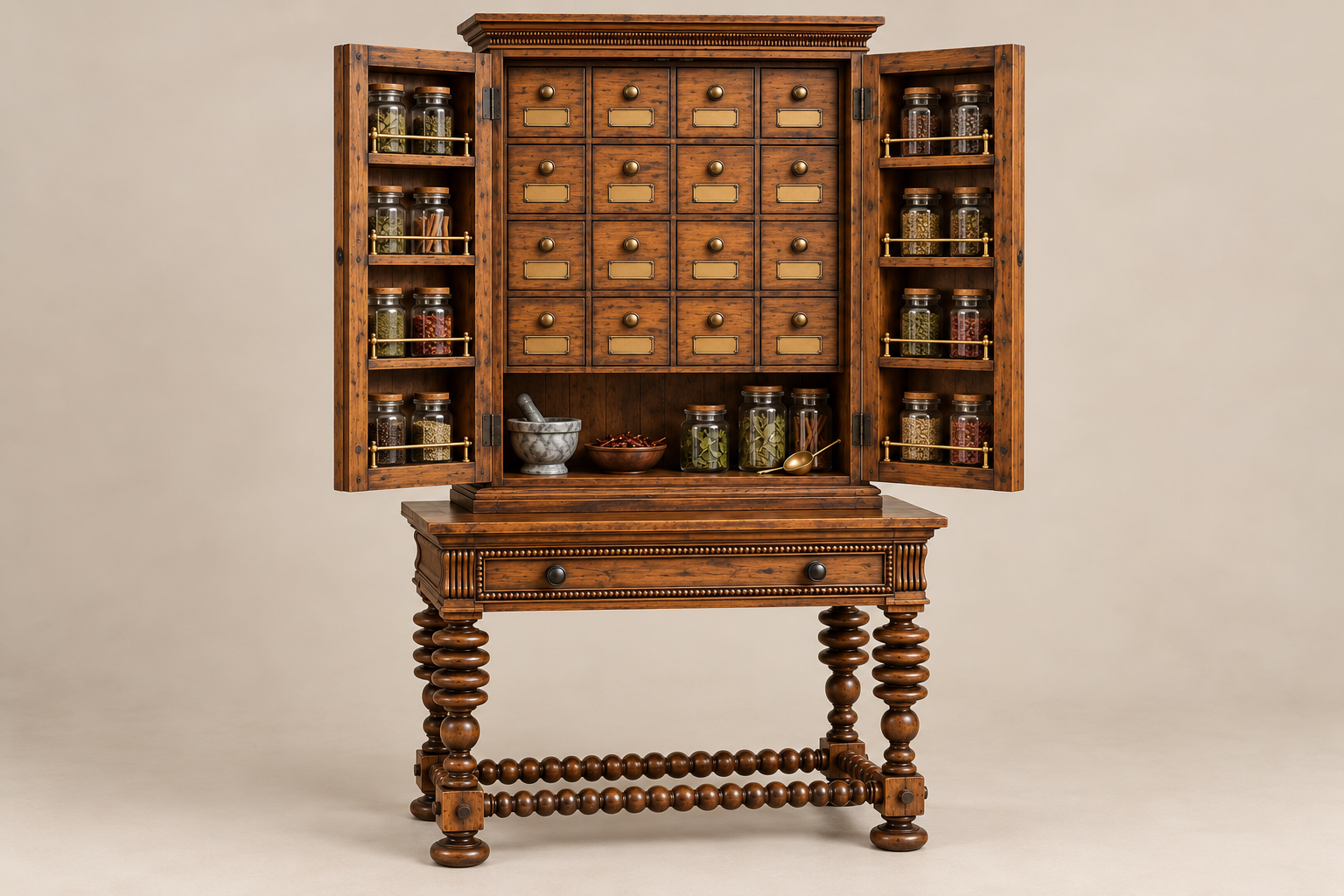 Quinta Apothecary Cupboard open