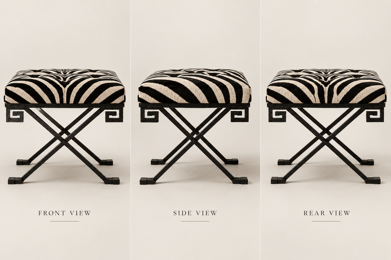 Zebra Campaign Stool detail