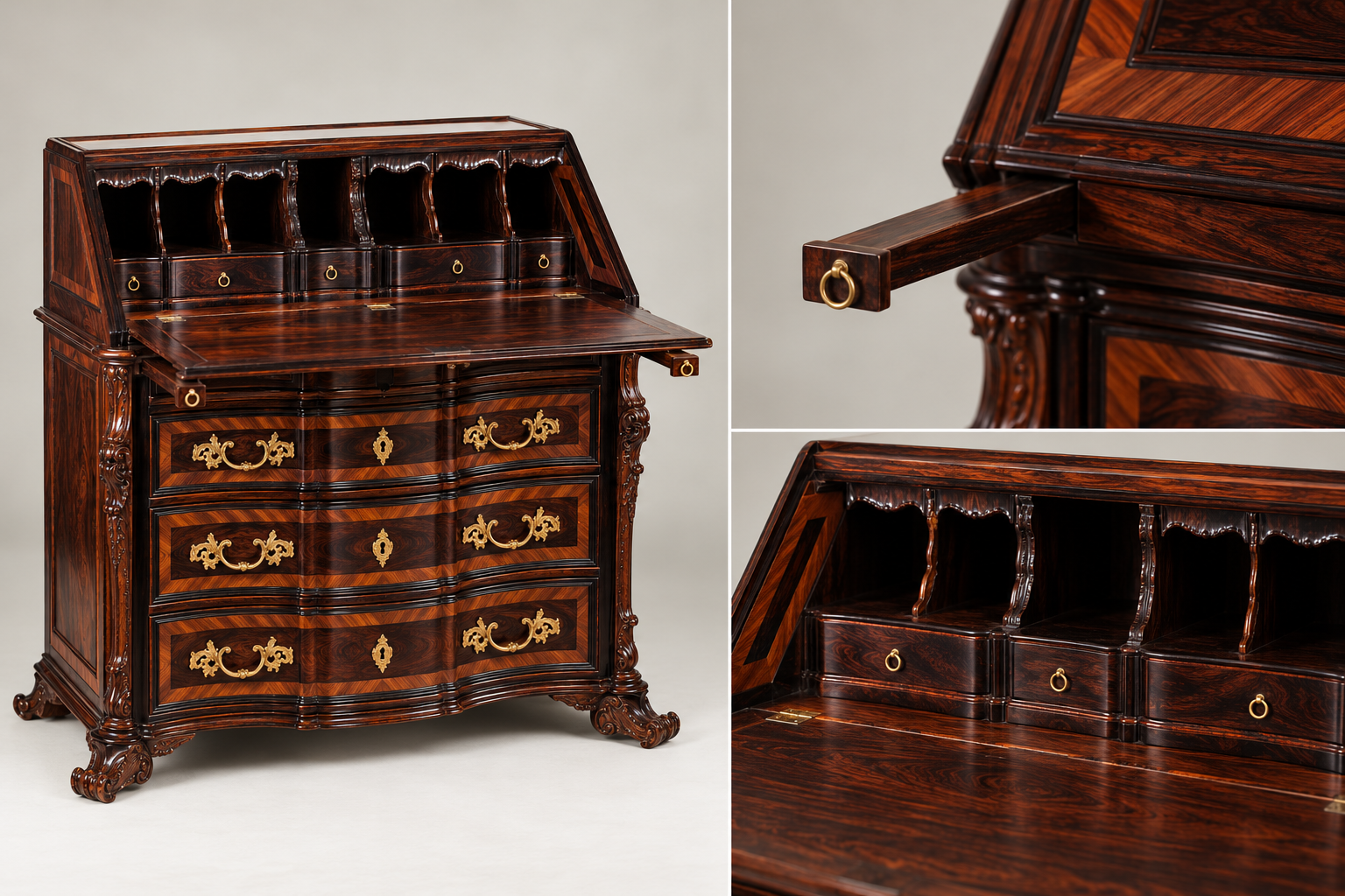 Cascais Bureau in rosewood, detail view 2