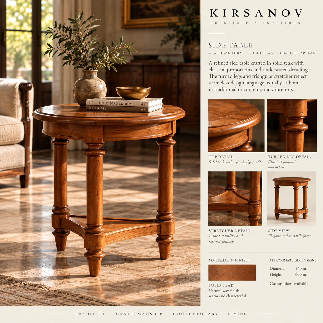 Classical Occasional Table in an interior