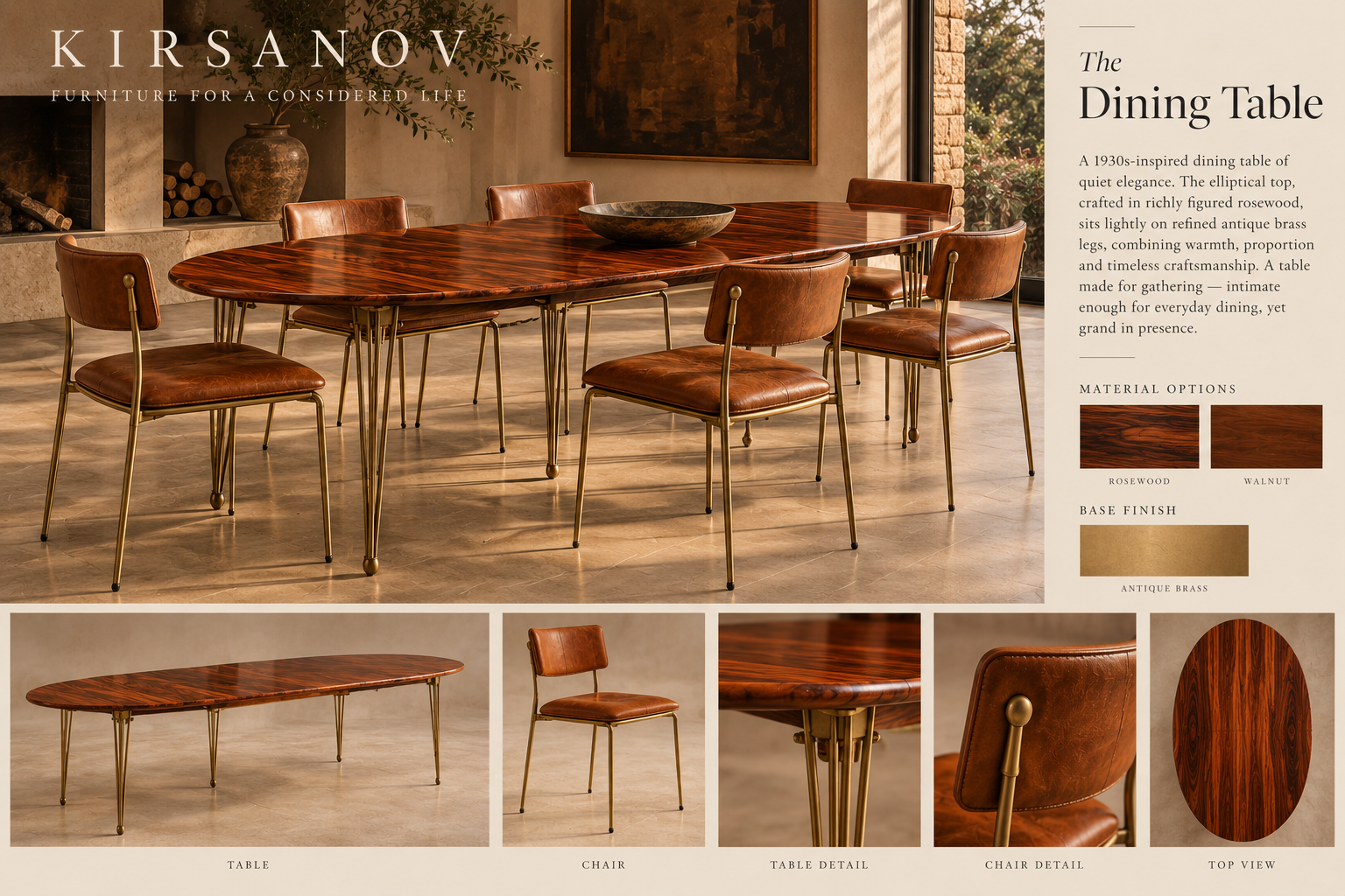 Leblon Dining Table design panel