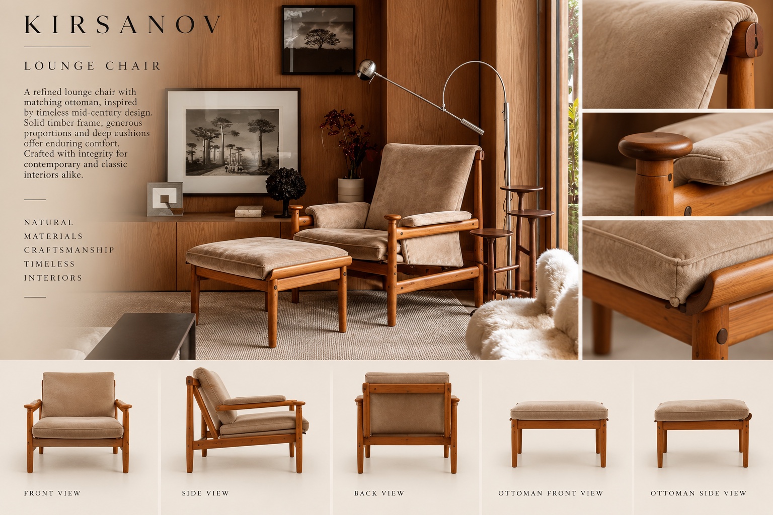 Lounge Chair & Ottoman detail