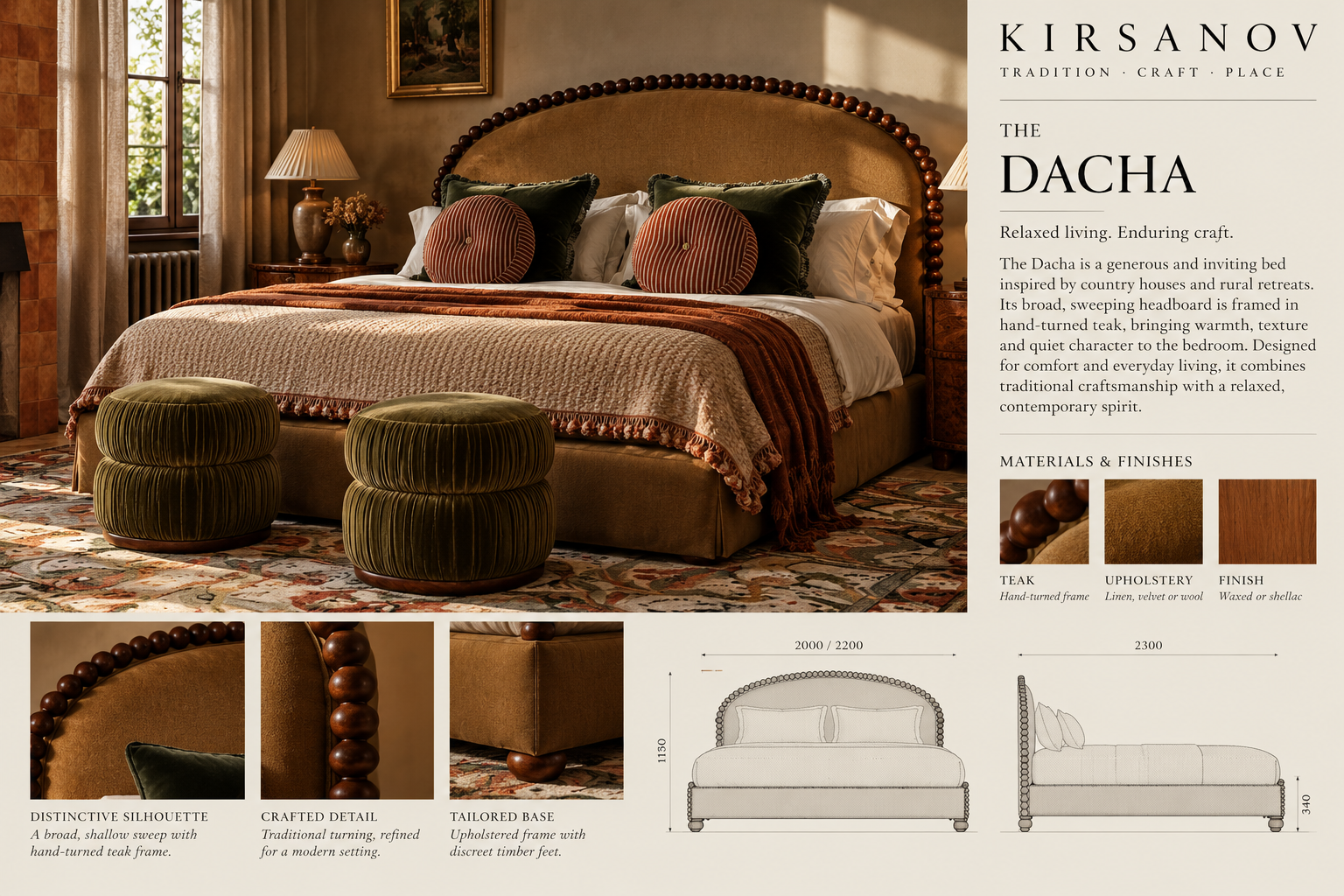 The Dacha Bed design and dimensions