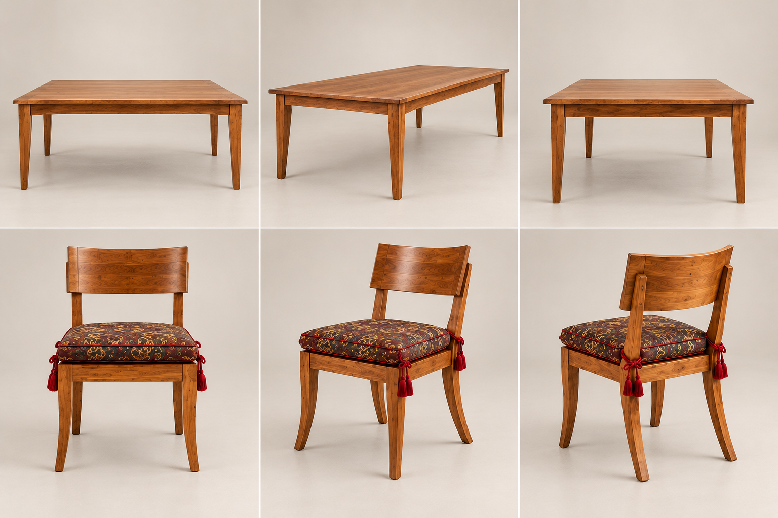 Klismos table and chair views