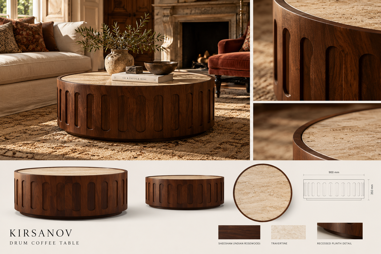 Trancoso Drum Coffee Table details
